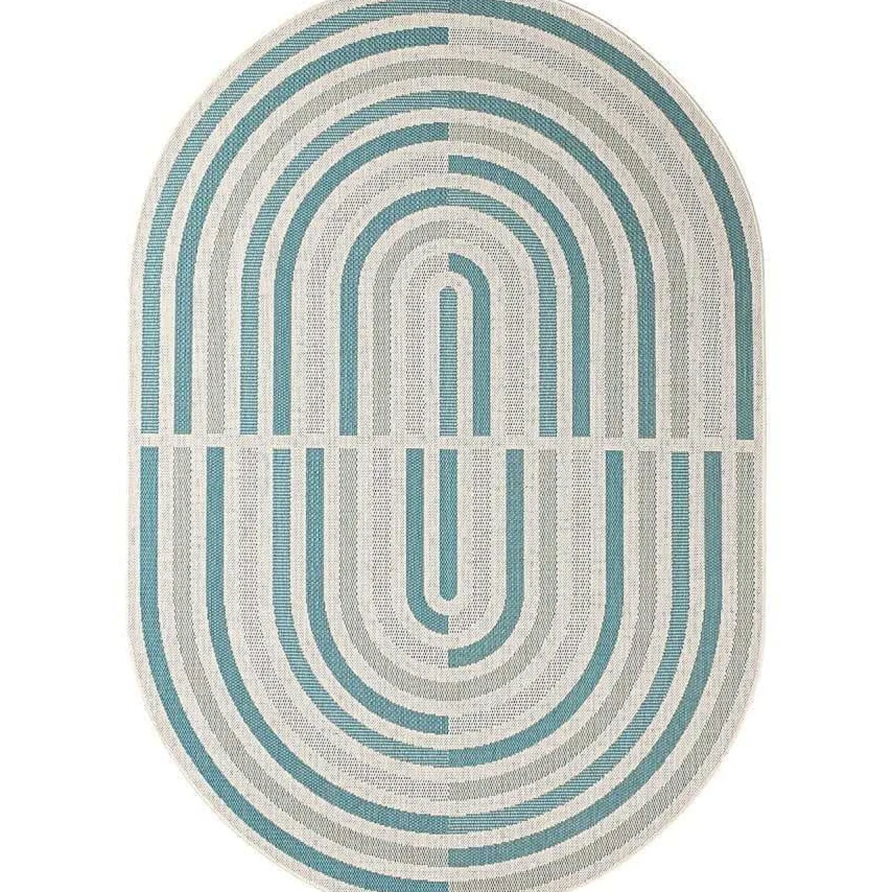 mutoni lifestyle Teppich Nour Blau Oval 160X229> Kurzflorteppiche