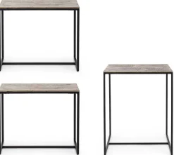 mutoni lifestyle Tisch + 2 Barhocker Amira Gold (3Tlg)> Bartische