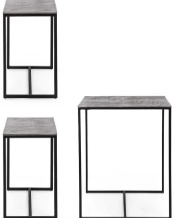 mutoni lifestyle Tisch + 2 Barhocker Amira Silber (3Tlg)> Bartische