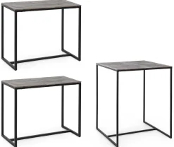 mutoni lifestyle Tisch + 2 Barhocker Amira Silber (3Tlg)> Bartische