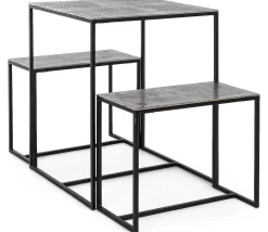 mutoni lifestyle Tisch + 2 Barhocker Amira Silber (3Tlg)><noscript><img width=