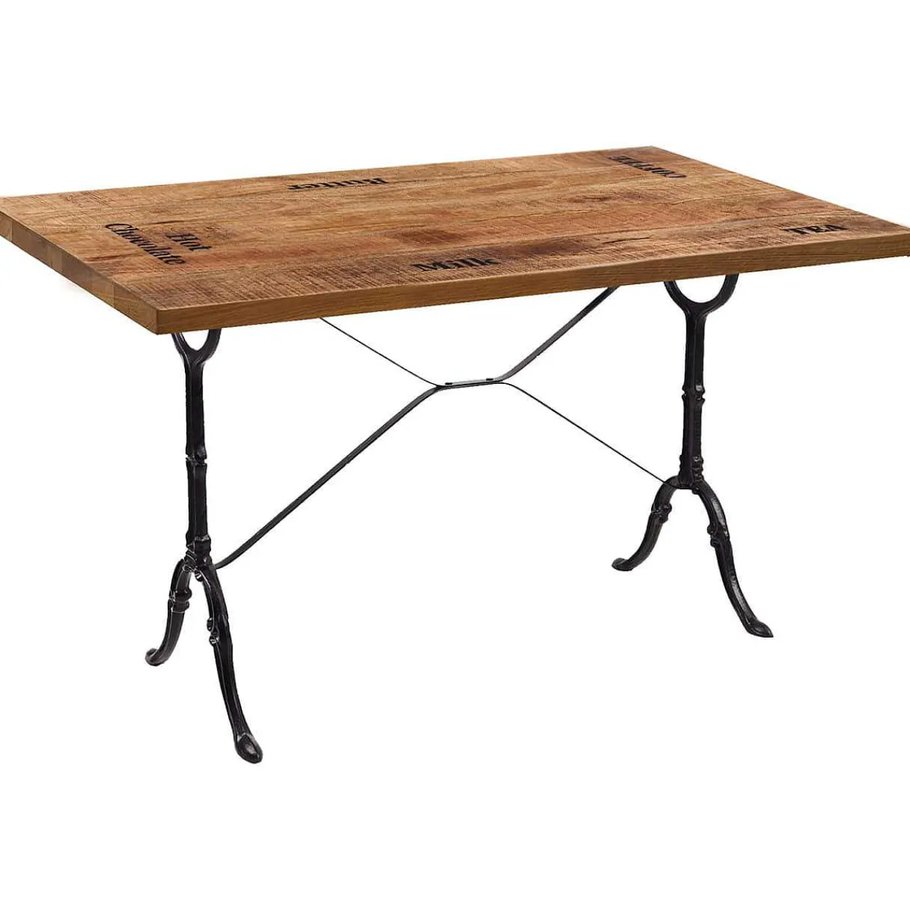 mutoni sweet home Tisch Mangoholz Gusseisen Natur Schwarz 120X65> Bistrotische