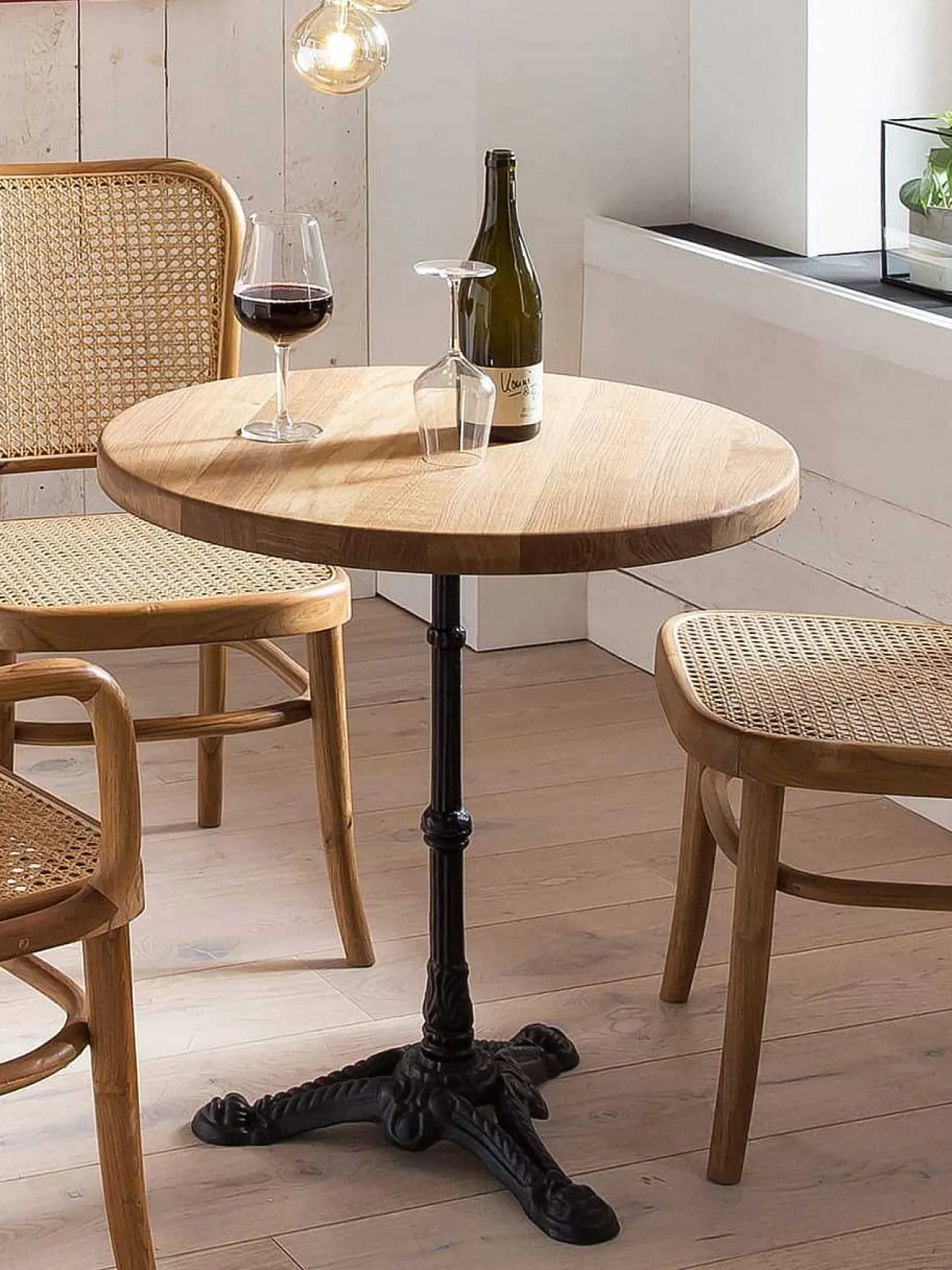 mutoni sweet home Tisch Wildeiche Gusseisen Natur Rund 60> Bistrotische