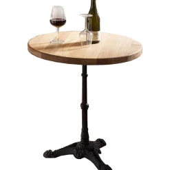 mutoni sweet home Tisch Wildeiche Gusseisen Natur Rund 60> Bistrotische