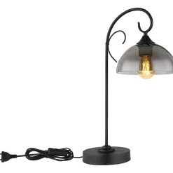 mutoni light Tischleuchte Cottage Metall Schwarz Matt 1Xe27> Led-Tischleuchten