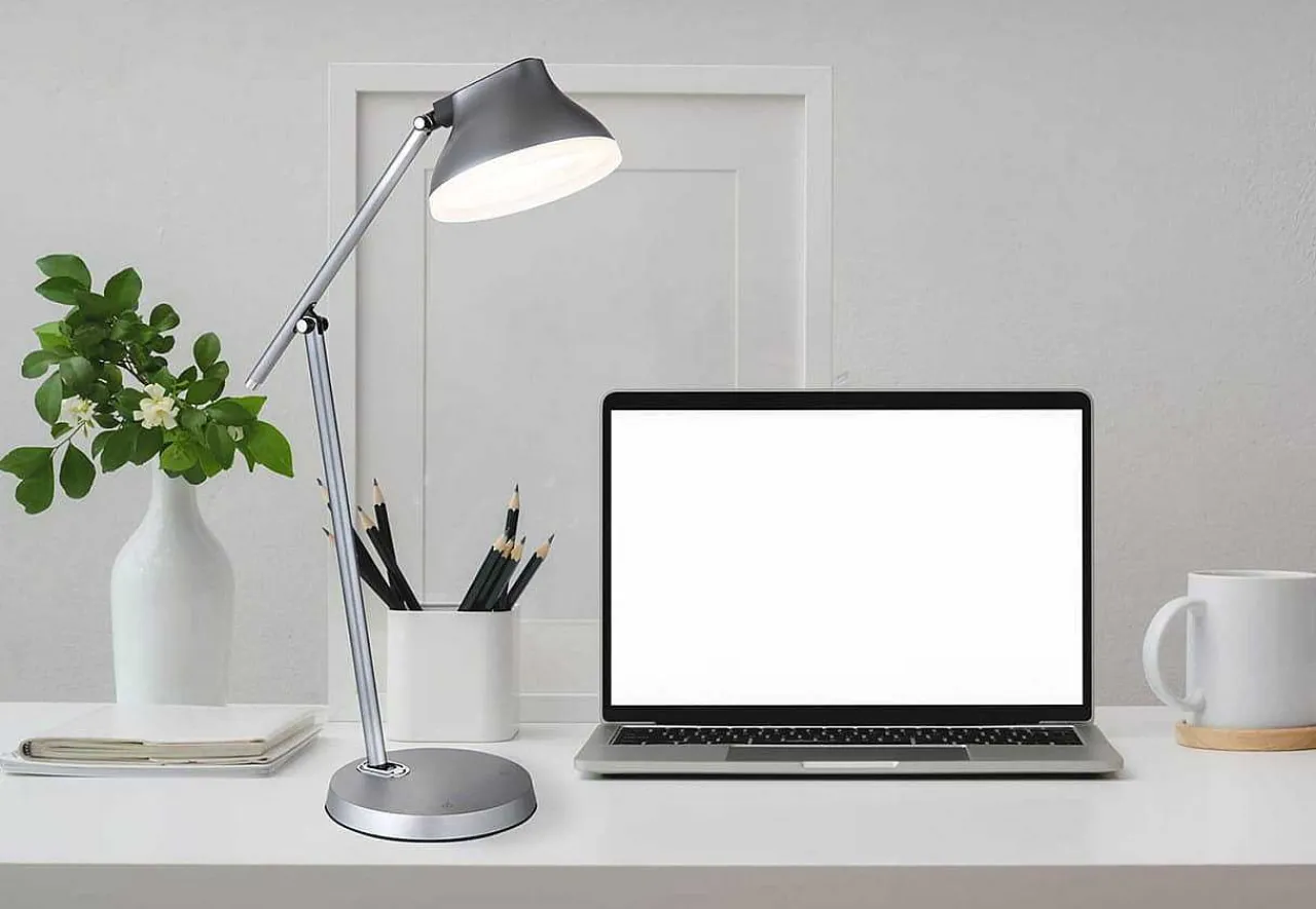 mutoni light Tischleuchte Halvar Aluminium Grau Matt Led> Led-Tischleuchten