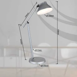 mutoni light Tischleuchte Halvar Aluminium Grau Matt Led><noscript><img width=