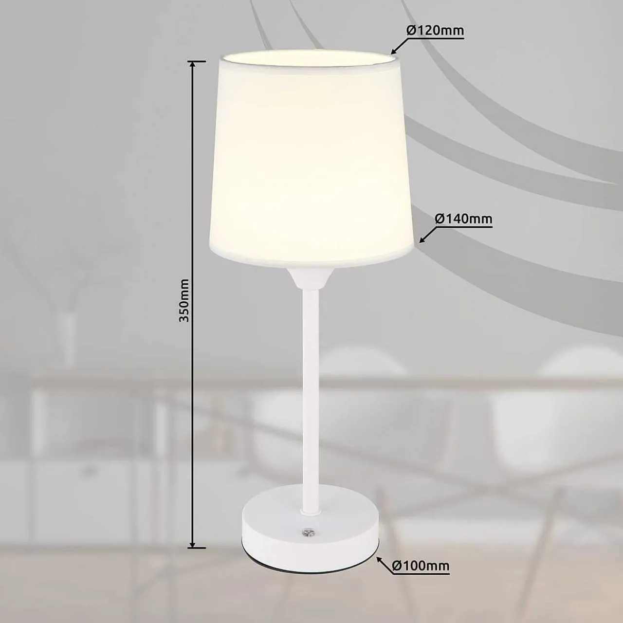 mutoni light Tischleuchte Lunki Metall Weiss Matt Led> Led-Tischleuchten