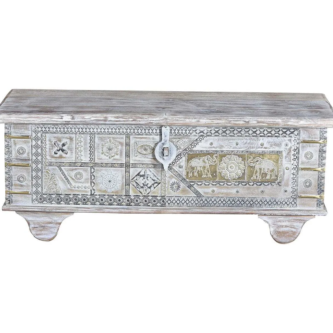 mutoni inspiration Truhe Cottage Mango Vintage Weiss 116X40> Kisten & Truhen