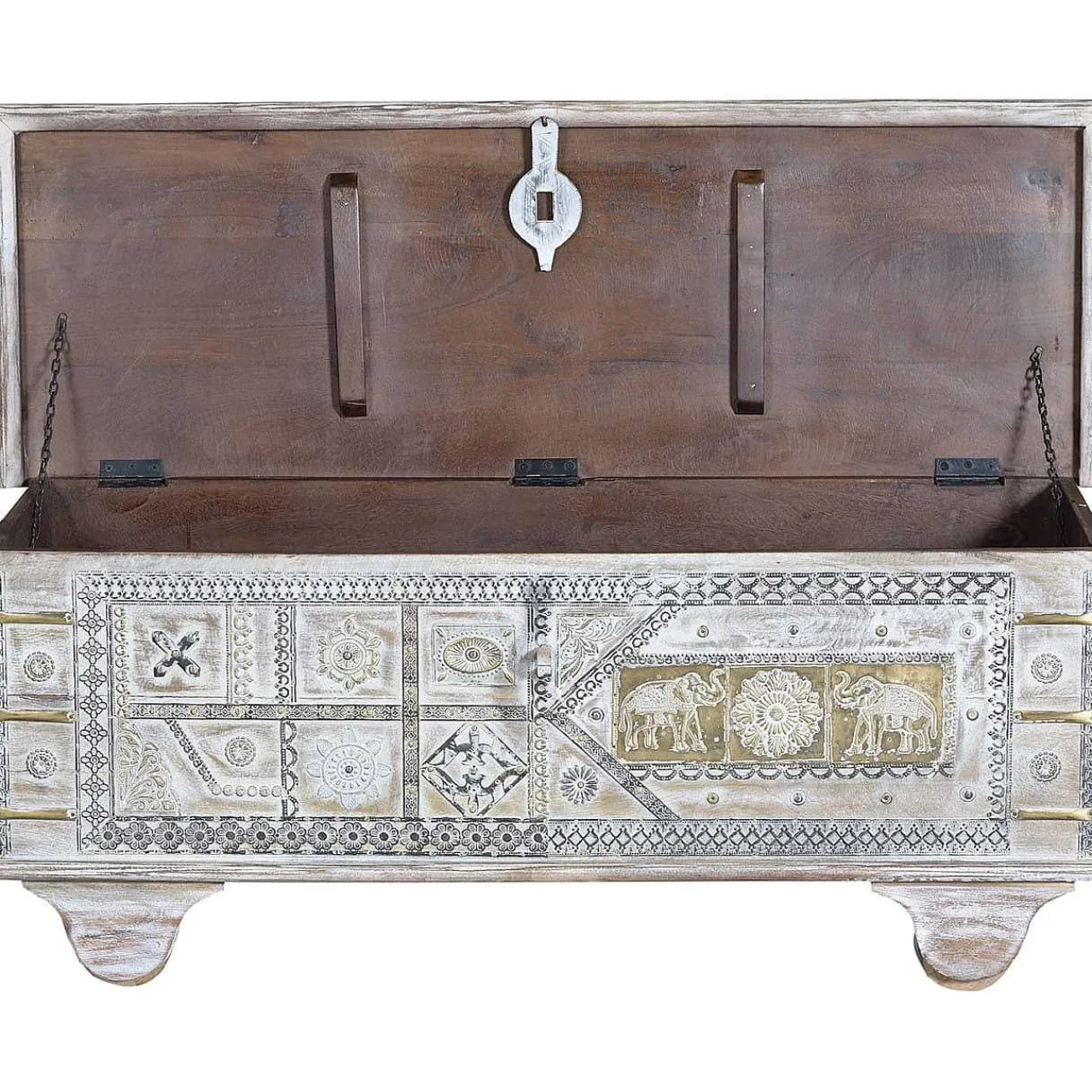 mutoni inspiration Truhe Cottage Mango Vintage Weiss 116X40> Kisten & Truhen