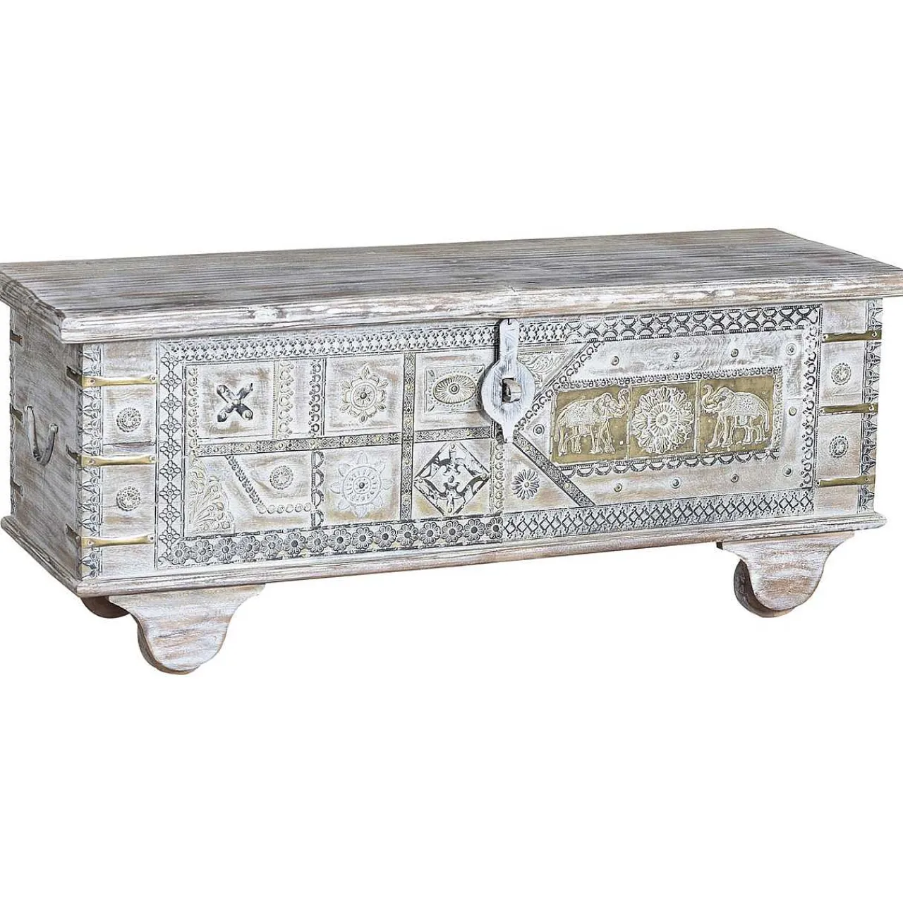 mutoni inspiration Truhe Cottage Mango Vintage Weiss 116X40> Kisten & Truhen