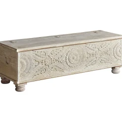 mutoni inspiration Truhe Cottage Mango Vintage Weiss 150X50><noscript><img width=