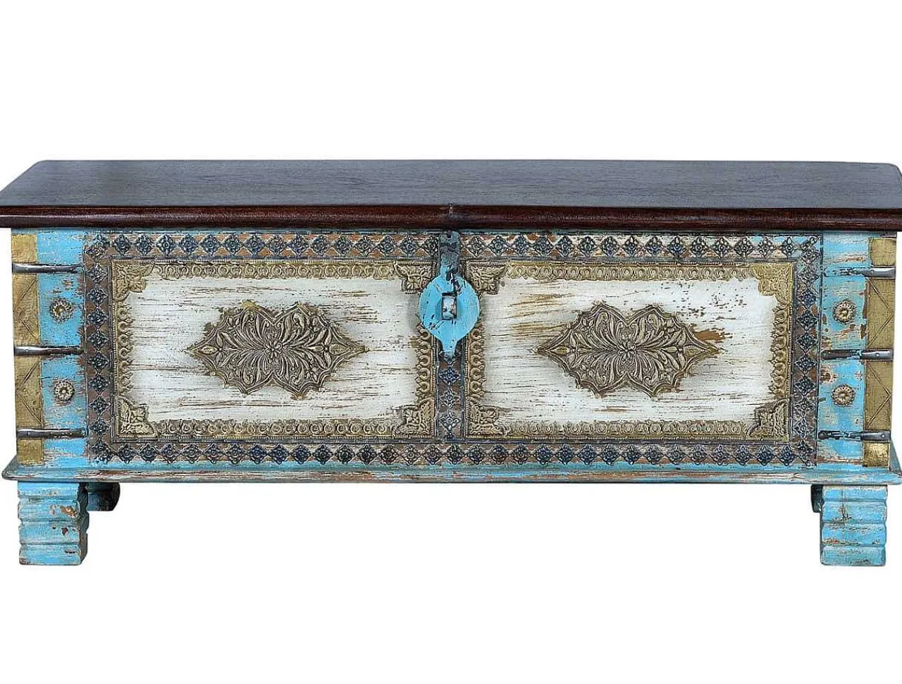 mutoni inspiration Truhe Mango Blau Vintage 116X40> Kisten & Truhen