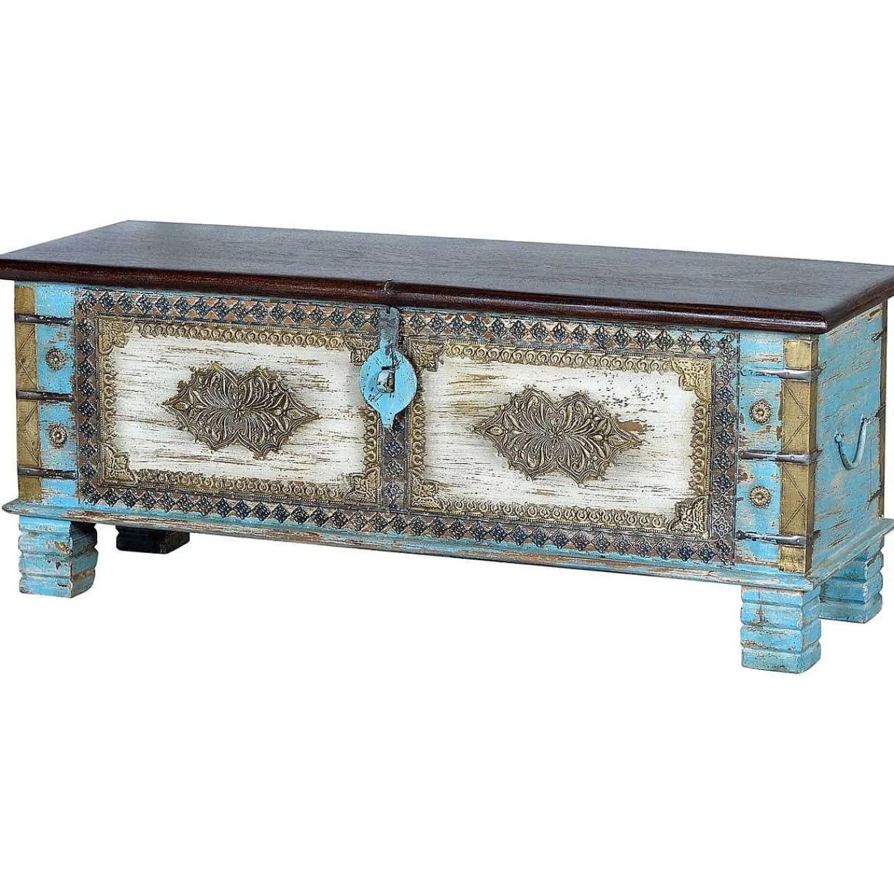 mutoni inspiration Truhe Mango Blau Vintage 116X40> Kisten & Truhen