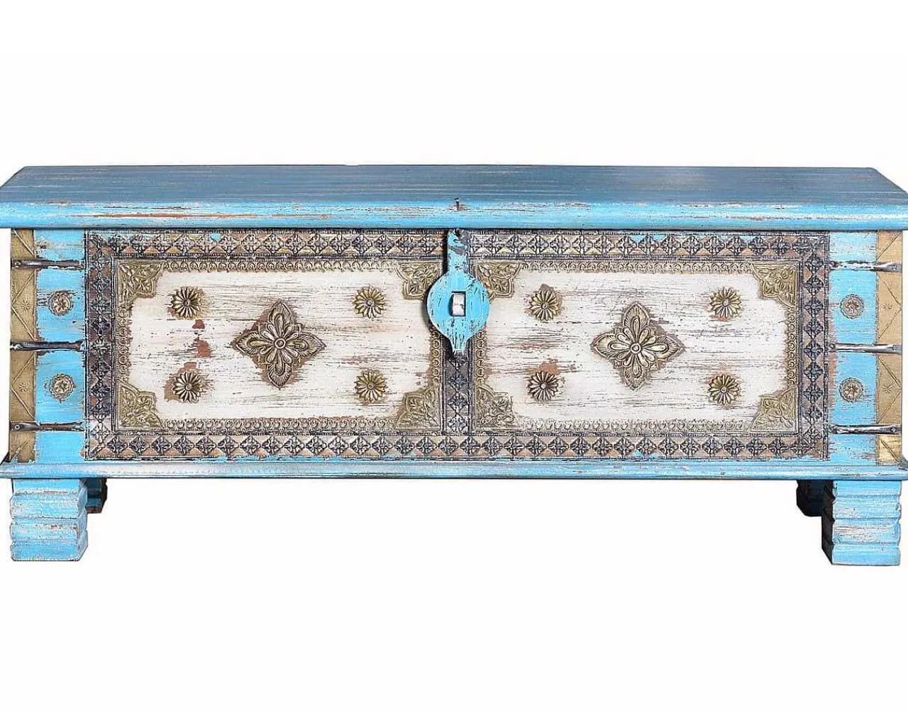 mutoni inspiration Truhe Mango Vintage Blau 116X40> Kisten & Truhen