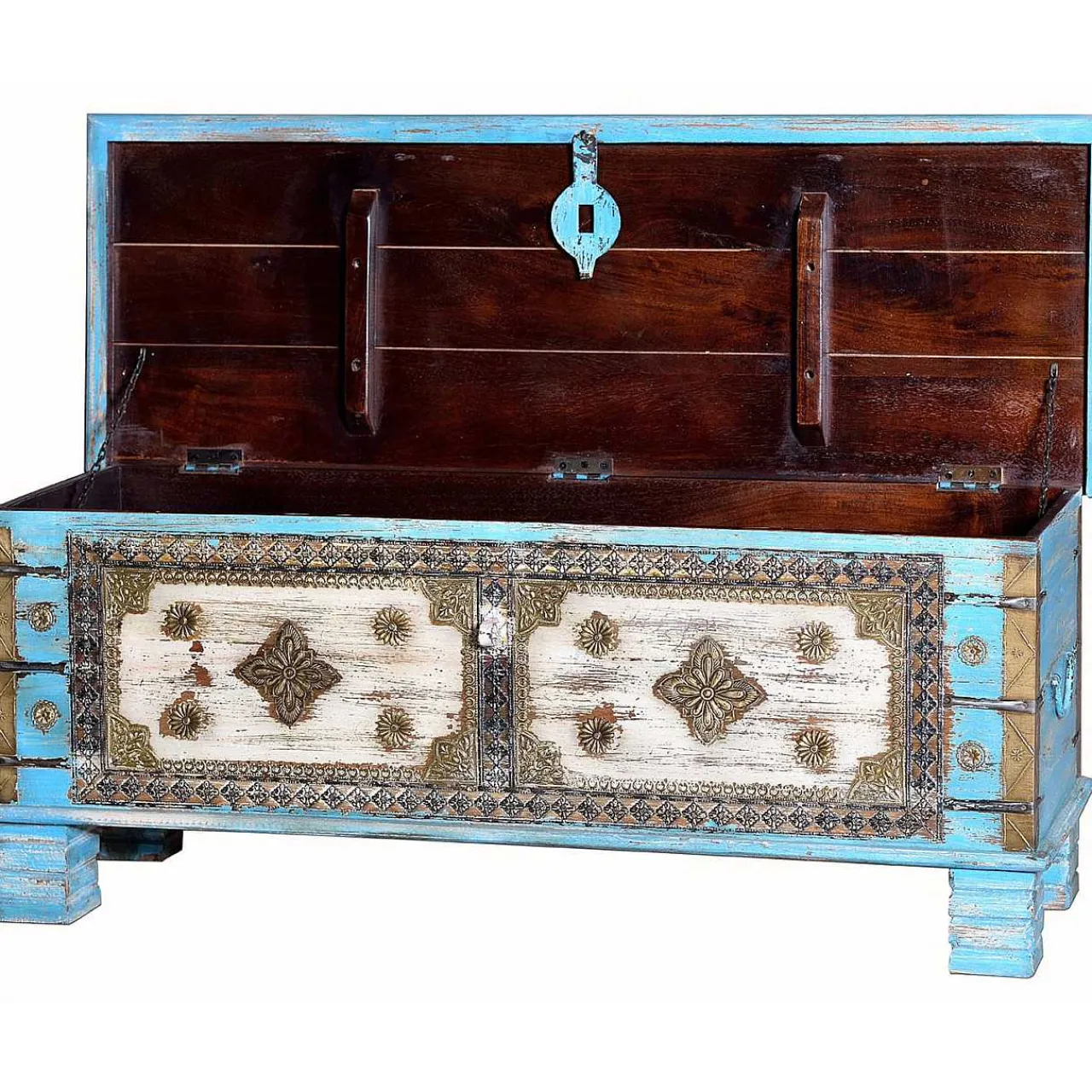 mutoni inspiration Truhe Mango Vintage Blau 116X40> Kisten & Truhen