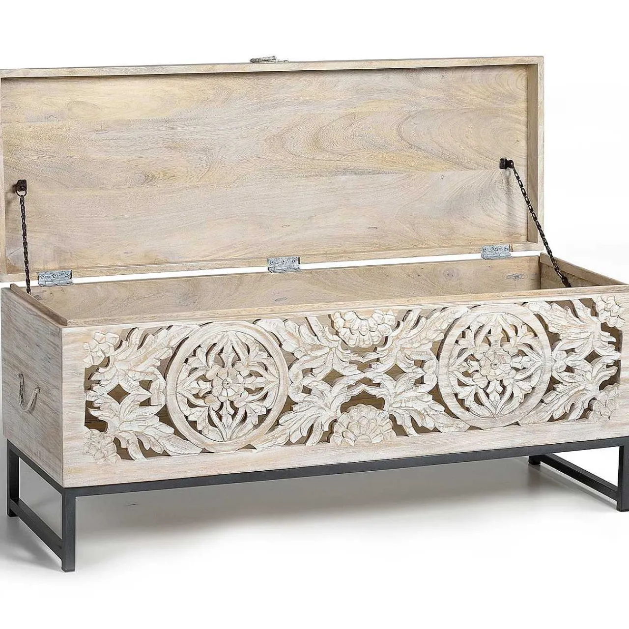 mutoni inspiration Truhe Mykonos Mango Vintage Weiss 116X40> Kisten & Truhen