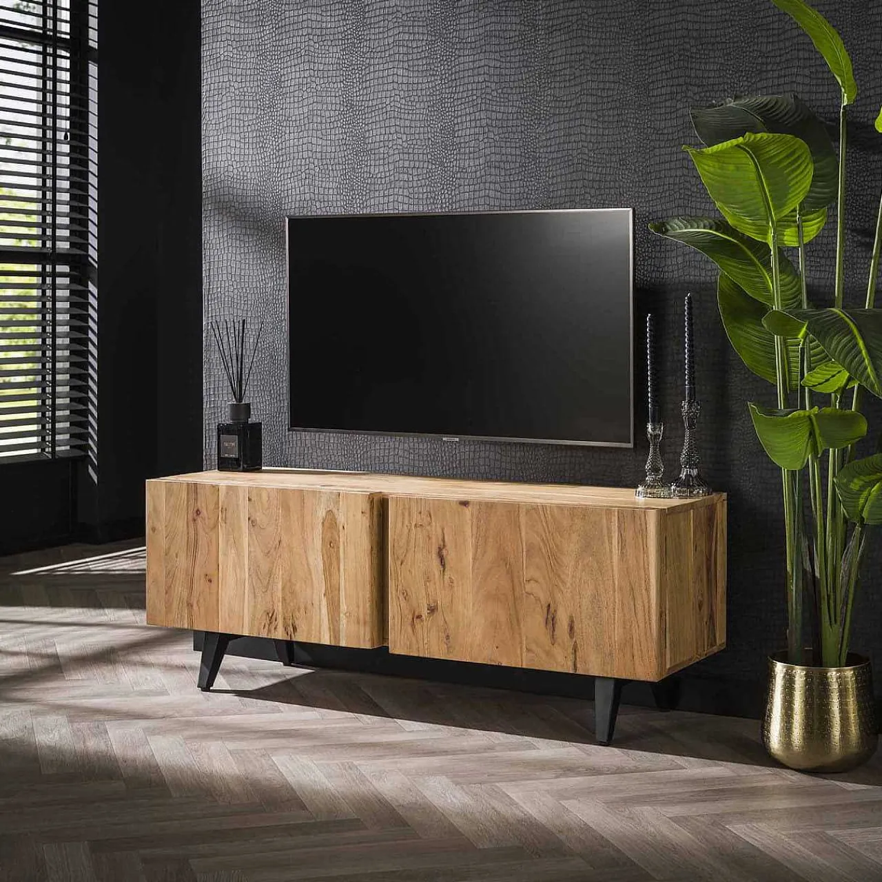 mutoni industrial Tv-Lowboard Block Akazie Natur 135> Tv-Möbel