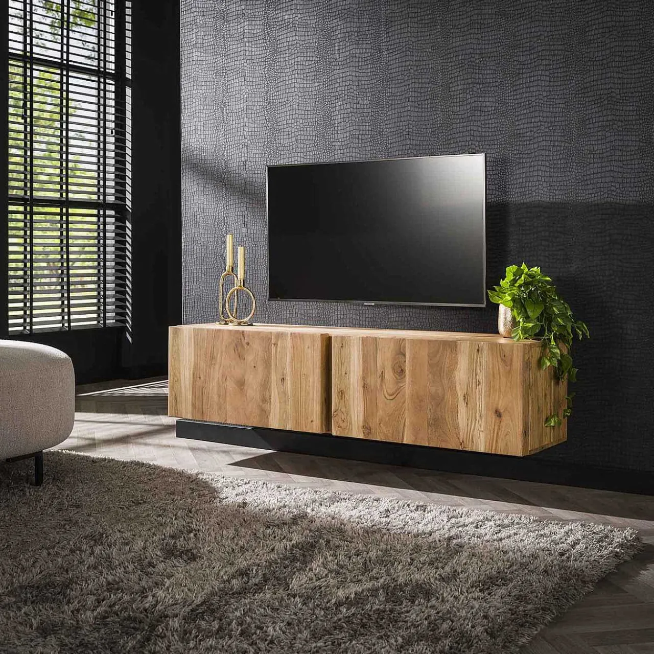 mutoni industrial Tv-Lowboard Block Schwebend Akazie Natur 150> Tv-Möbel