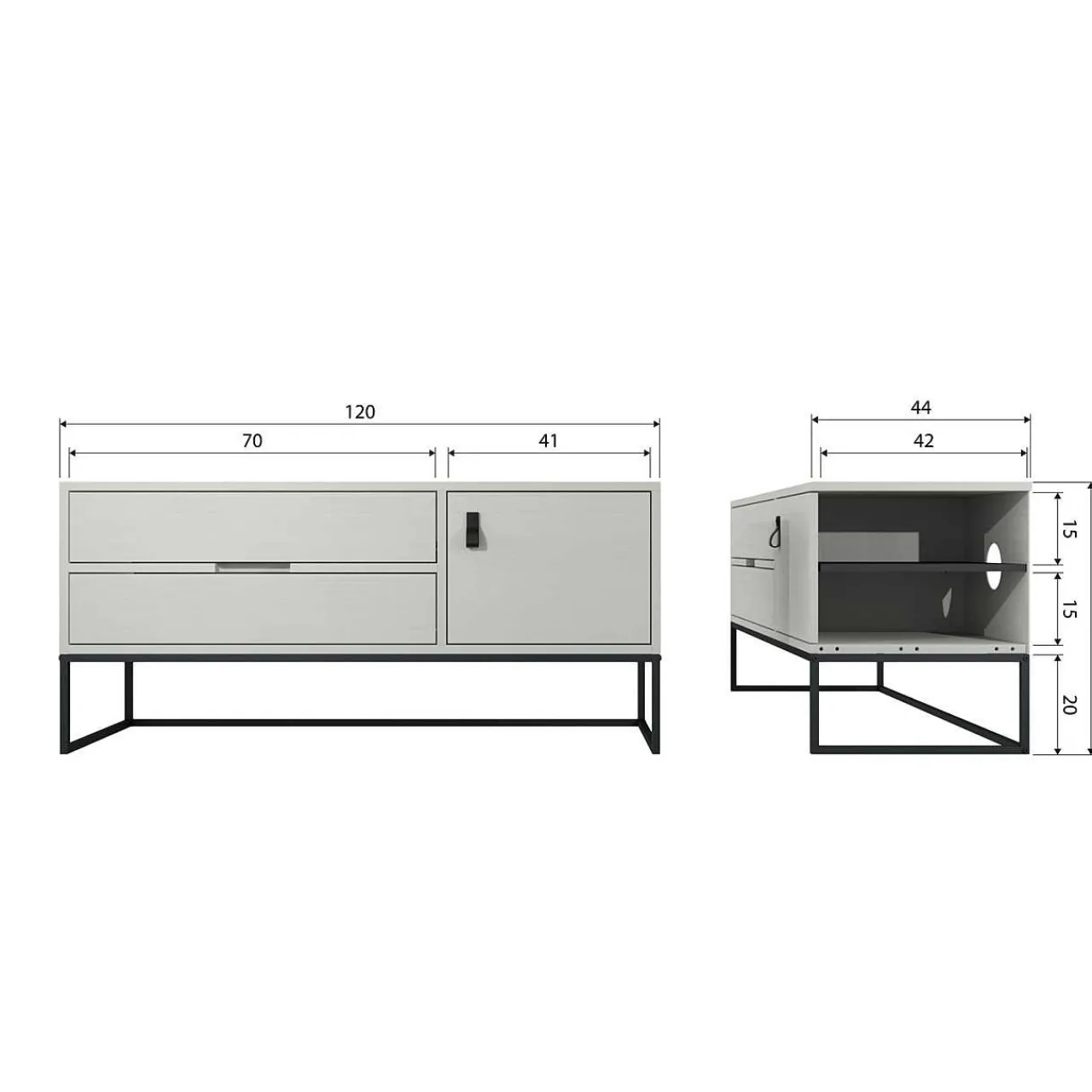 mutoni living Tv-Lowboard Silas Kiefer Dust 120> Tv-Möbel