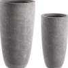 mutoni lifestyle Vase Cement Rund Hoch Grau (2Er-Set)> Gartenvasen Und Pflanzkübel