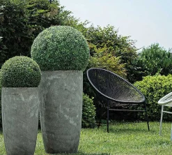 mutoni lifestyle Vase Cement Rund Hoch Grau (2Er-Set)><noscript><img width=