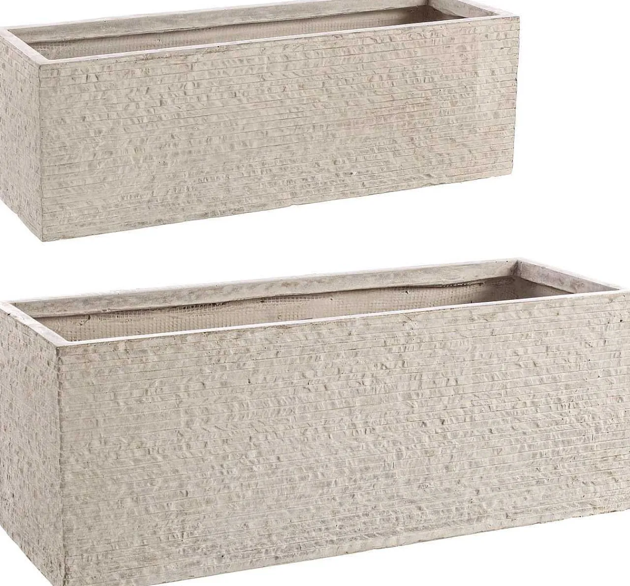 mutoni lifestyle Vase Stone Niedrig Nature (2Er-Set)> Gartenvasen Und Pflanzkübel