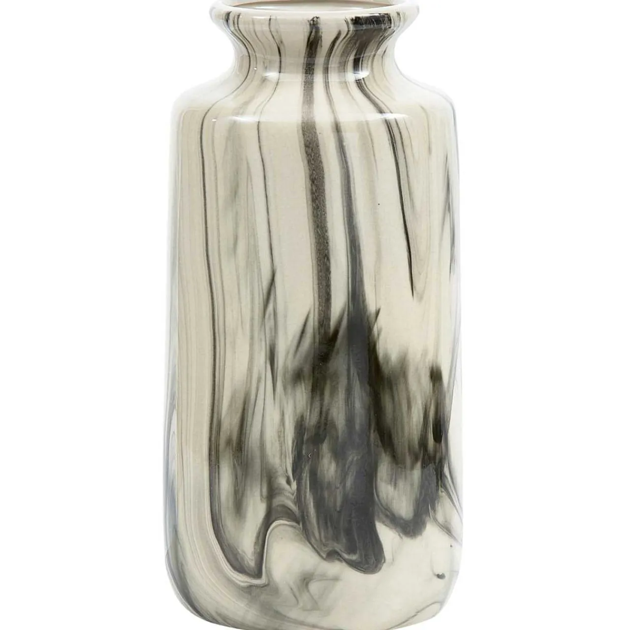 mutoni living Vase Strike Keramik Offwhite/Schwarz 30> Vasen