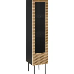 mutoni casual Vitrine Flubna Natur Schwarz> Vitrinen