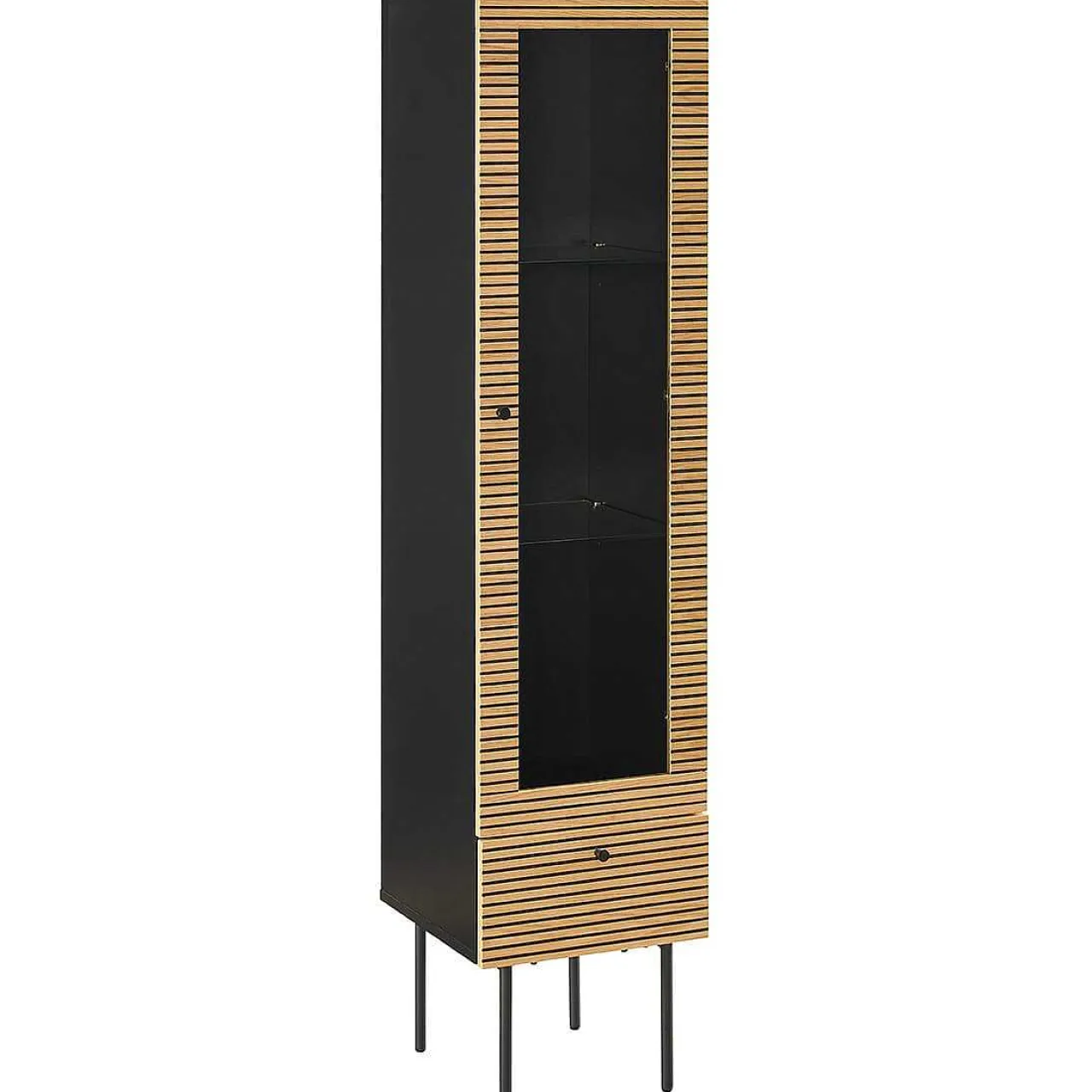 mutoni casual Vitrine Flubna Natur Schwarz> Vitrinen