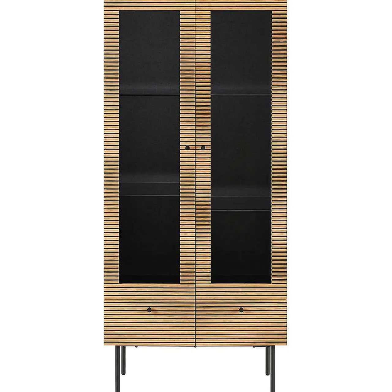 mutoni casual Vitrine Flubna Natur Schwarz 179> Vitrinen