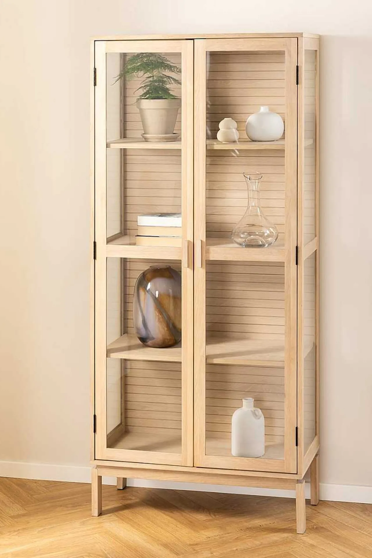 mutoni scandi Vitrine Lindsey Natur 80X180> Vitrinen