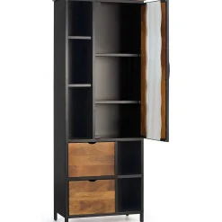 mutoni inspiration Vitrine Nero Iii Mangoholz Schwarz 75X198> Vitrinen