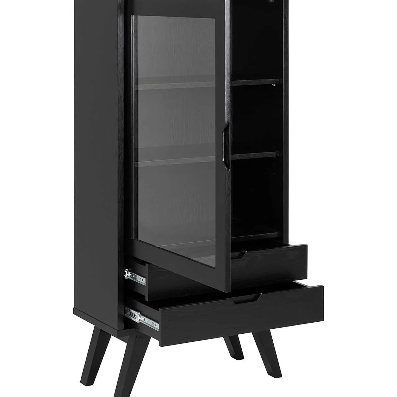 mutoni scandi Vitrine Upsala Schwarz 72X145> Vitrinen