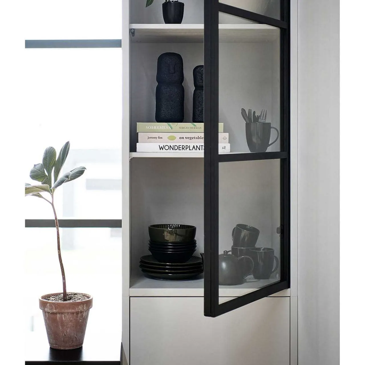mutoni living Vitrinenschrank Basic Kiefer Mist 230X53> Vitrinen