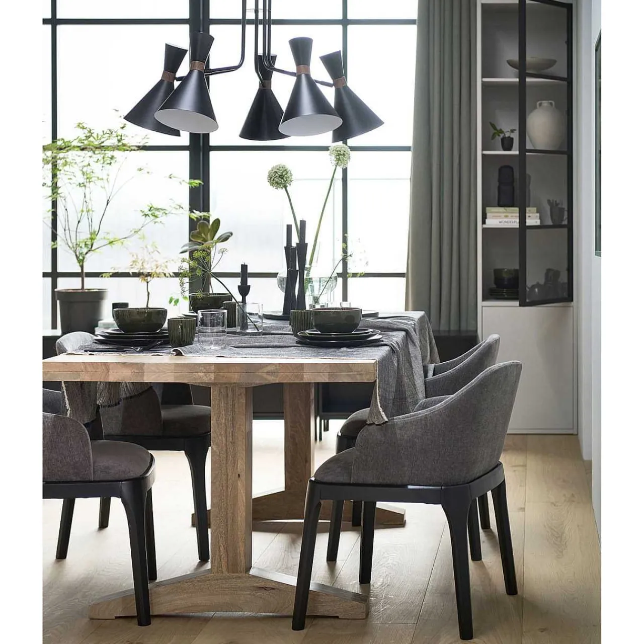 mutoni living Vitrinenschrank Basic Kiefer Mist 230X53> Vitrinen