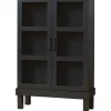 mutoni living Vitrinenschrank Bonk Kiefer Matt-Schwarz 107X160> Vitrinen