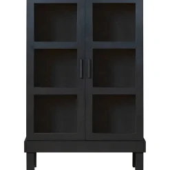 mutoni living Vitrinenschrank Bonk Kiefer Matt-Schwarz 107X160><noscript><img width=
