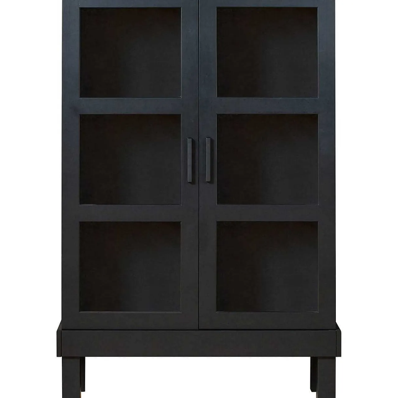 mutoni living Vitrinenschrank Bonk Kiefer Matt-Schwarz 107X160> Vitrinen