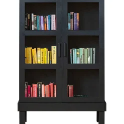 mutoni living Vitrinenschrank Bonk Kiefer Matt-Schwarz 107X160><noscript><img width=