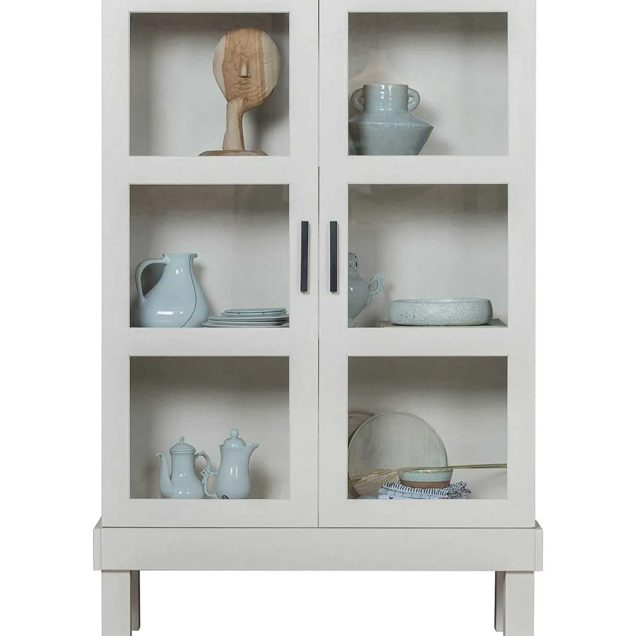 mutoni living Vitrinenschrank Bonk Kiefer Nebelweiss 107X160> Vitrinen