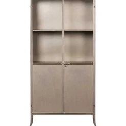 mutoni living Vitrinenschrank Fossil Metall Champagne 95X180> Vitrinen