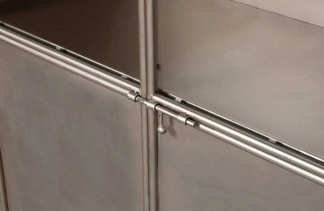 mutoni living Vitrinenschrank Fossil Metall Champagne 95X180> Vitrinen