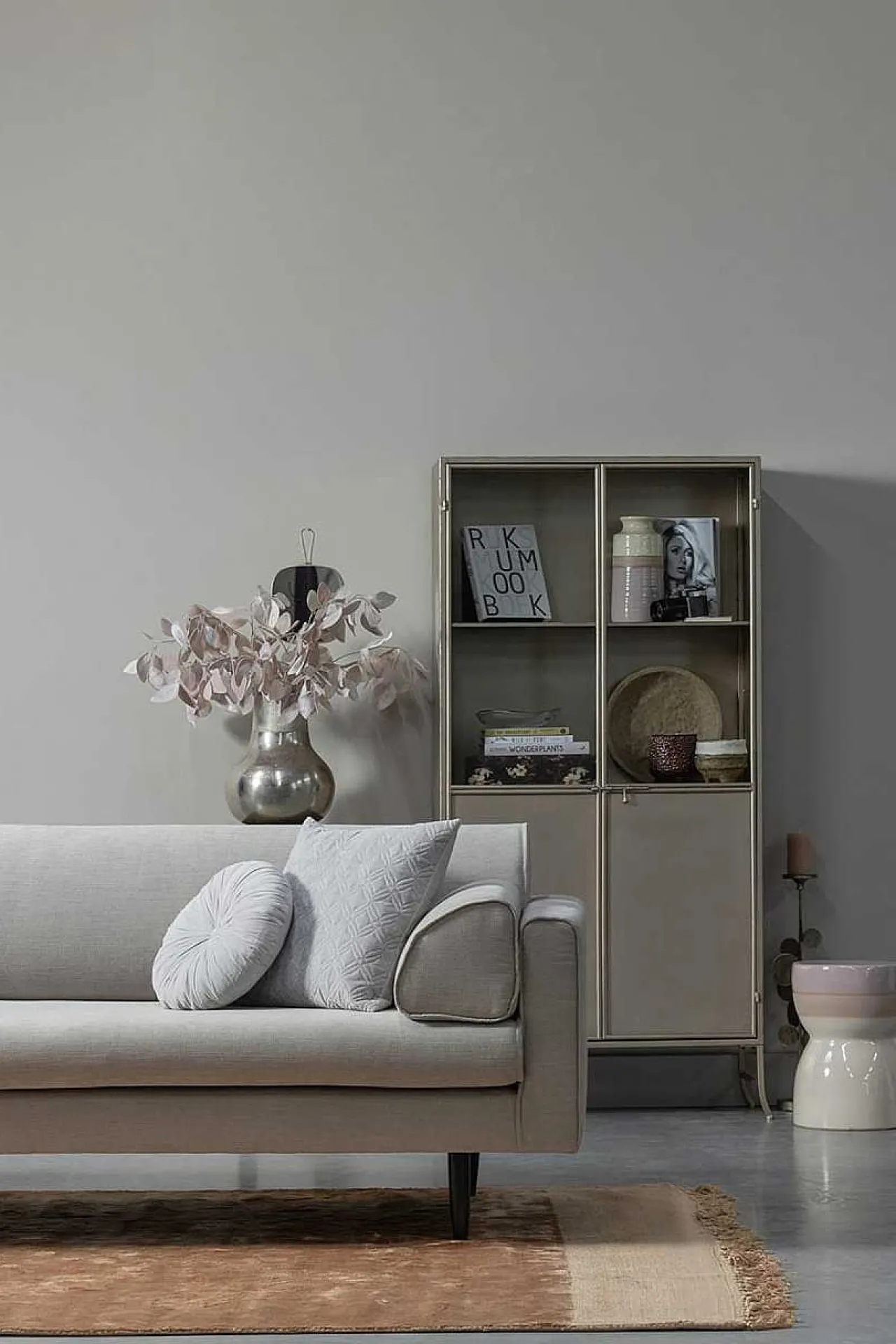 mutoni living Vitrinenschrank Fossil Metall Champagne 95X180> Vitrinen