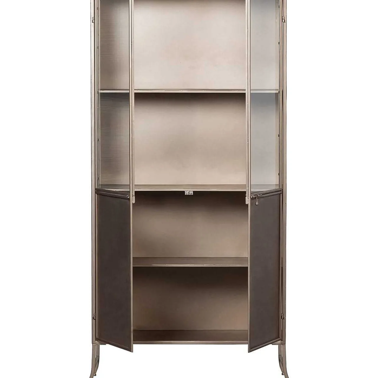 mutoni living Vitrinenschrank Fossil Metall Champagne 95X180> Vitrinen