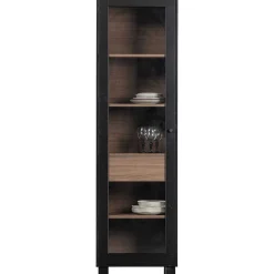mutoni living Vitrinenschrank Goos Kiefer Schwarz Walnuss 200X57><noscript><img width=
