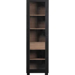 mutoni living Vitrinenschrank Goos Kiefer Schwarz Walnuss 200X57><noscript><img width=
