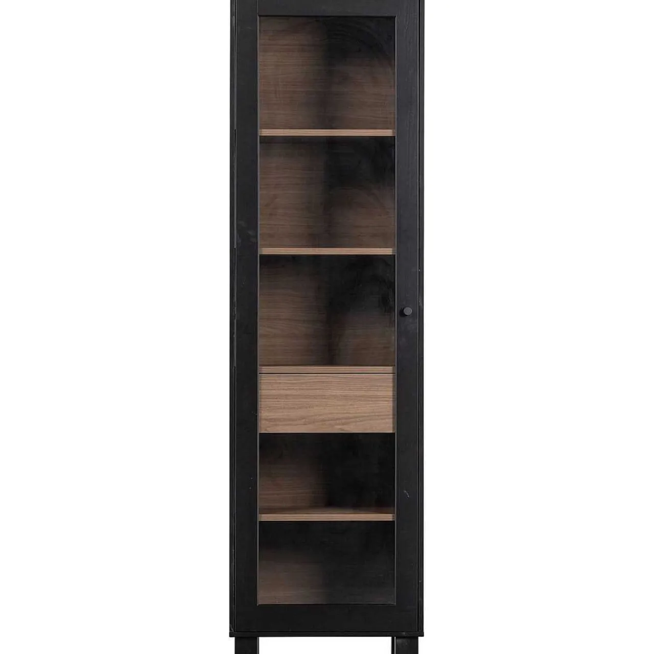 mutoni living Vitrinenschrank Goos Kiefer Schwarz Walnuss 200X57> Vitrinen