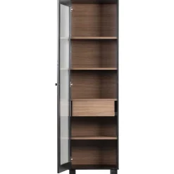 mutoni living Vitrinenschrank Goos Kiefer Schwarz Walnuss 200X57><noscript><img width=