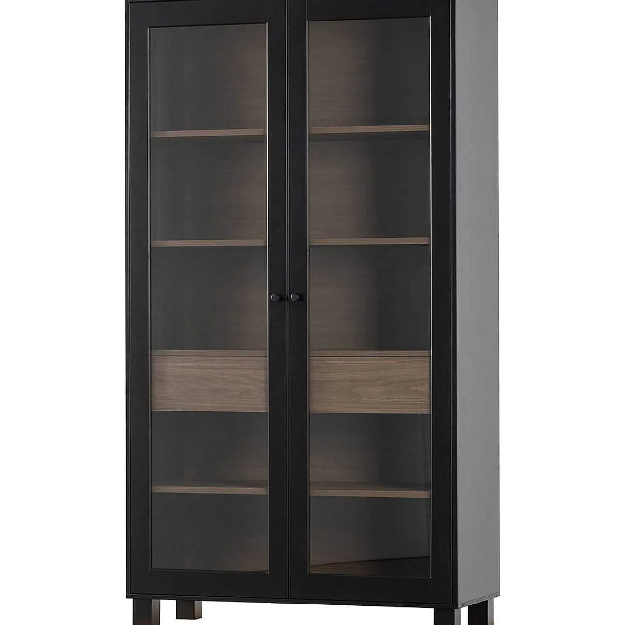 mutoni living Vitrinenschrank Goos Kiefer Schwarz Walnuss 110X200> Vitrinen